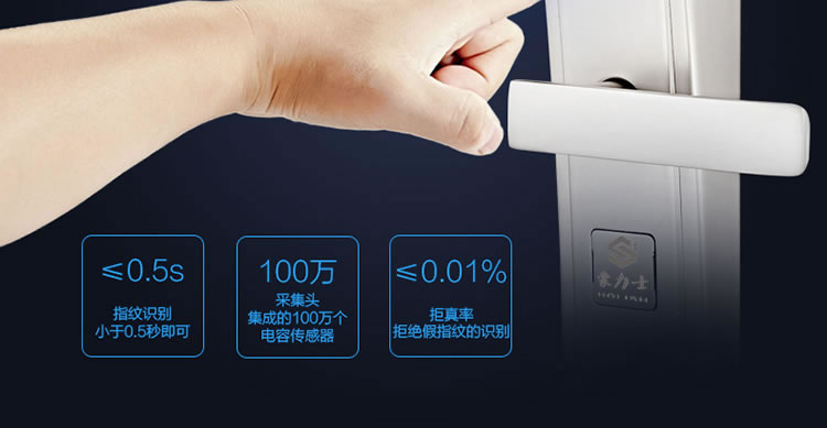 豪力士智能锁指纹锁 D5688F家用防盗门密码磁卡感应电子锁